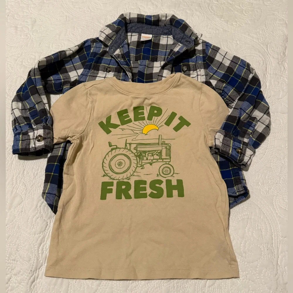 Old Navy Tan 'Keep It Fresh' Tractor‎ Tee